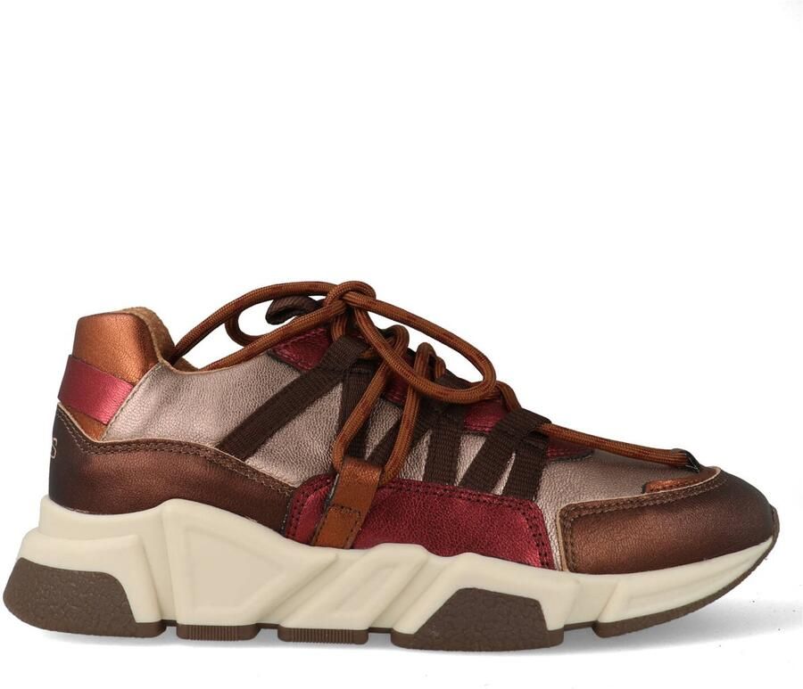 Dwrs Sneakers Los Angeles Donker Bruin Bordeaux Rood