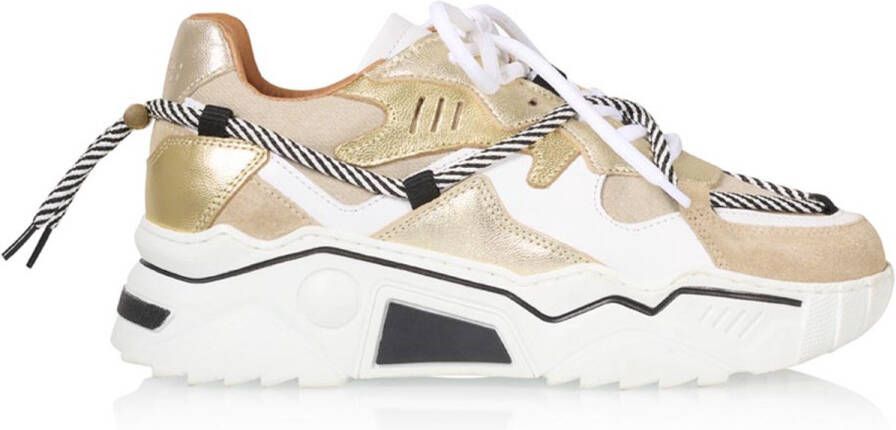 DWRS Jupiter chunky leren sneakers champagne jeans - Foto 2