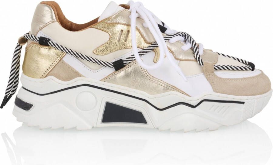 DWRS LABEL Dames Sneakers Jupiter White Champagne