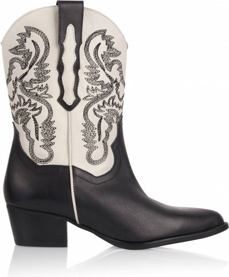 DWRS LABEL DWRS BRADY White Black Dames Boots