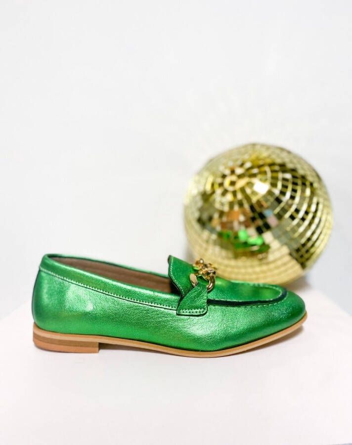 DWRS LABEL DWRS HAVANA chain Metallic Green Loafer