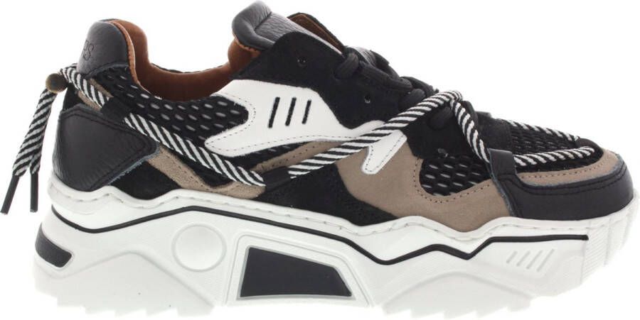 DWRS LABEL DWRS Jupiter Black White Zwart Leer Lage sneakers Dames