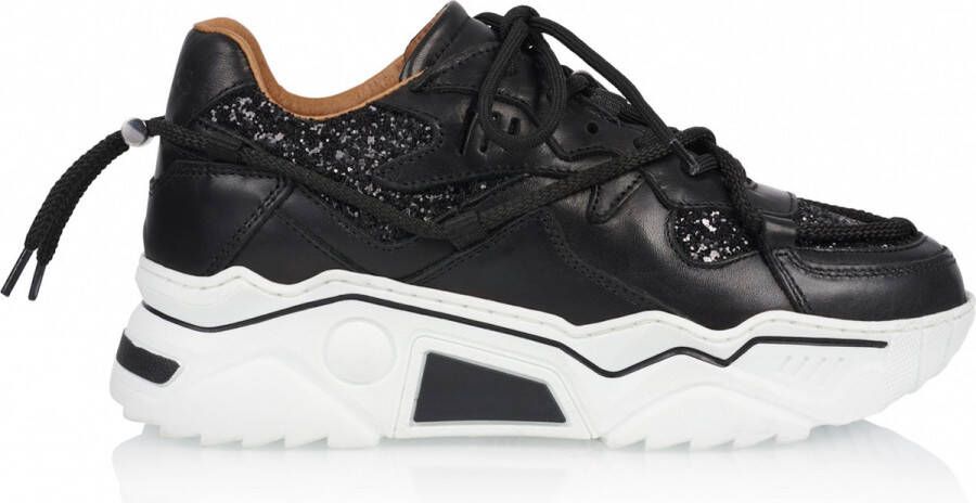 DWRS LABEL DWRS JUPITER glitter Black Dames Sneaker J5554