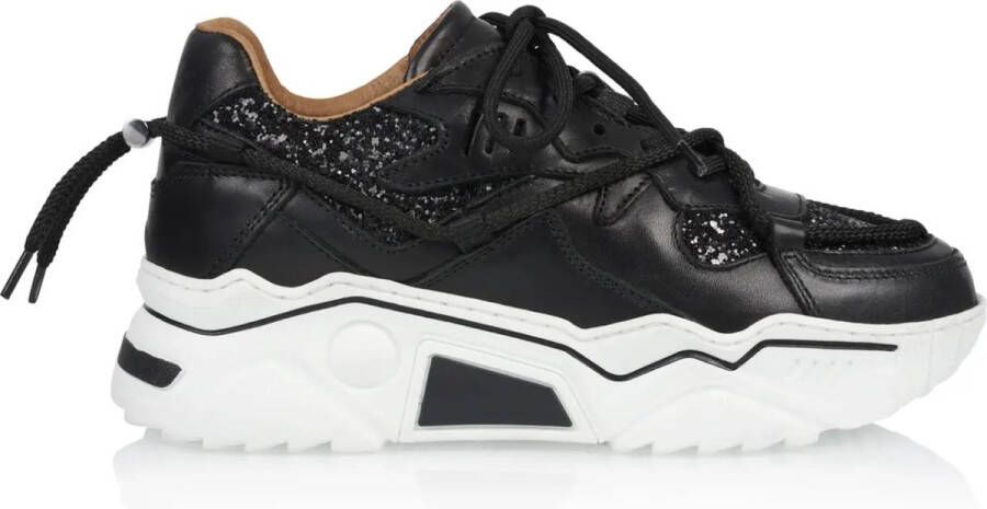 DWRS LABEL DWRS JUPITER glitter Black Dames Sneaker J5554