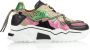 DWRS LABEL Jupiter Beige Green Pink Beige Leer Lage sneakers Dames - Thumbnail 1