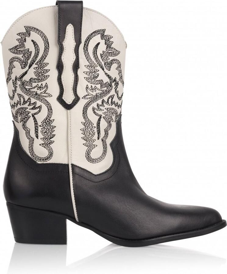 DWRS LABEL DWRS BRADY White Black Dames Boots