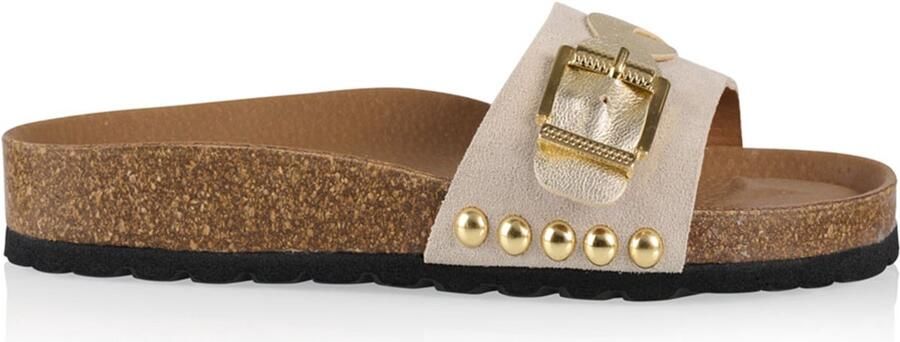 DWRS LABEL DWRS JAVA leren slippers beige Suede Dames
