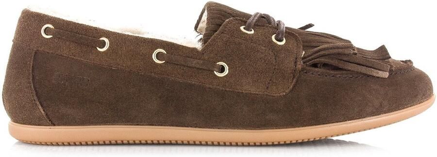 DWRS LABEL DWRS Latty mocassin teddy dark brown