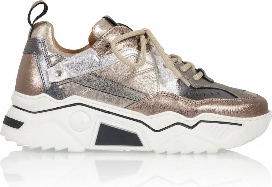 DWRS LABEL DWRS Pluto Stone Cipra Grijs Leer Lage sneakers Dames - Foto 8