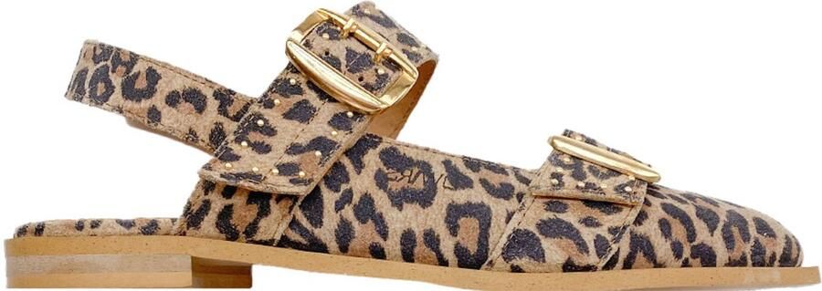DWRS LABEL DWRS Port Isabel panterprint slingback Suede Dames