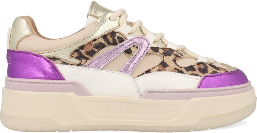 DWRS LABEL DWRS Walton Leopard sneakers sand Leer Dames