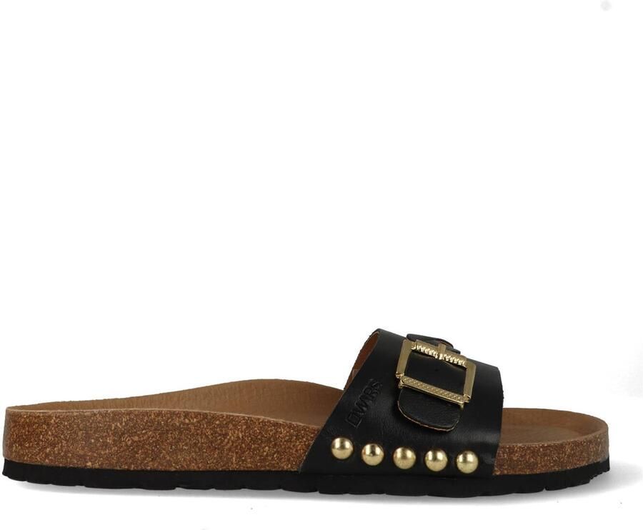 DWRS LABEL Java black slippers met gesp Leer Dames - Foto 2