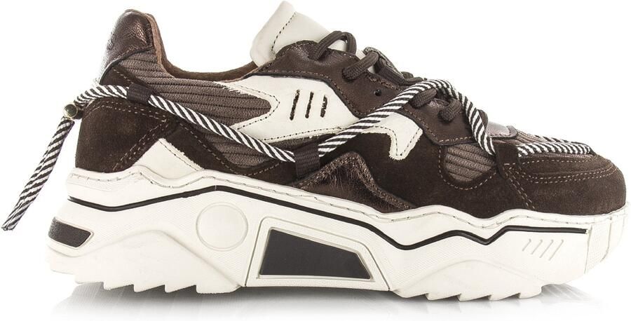 DWRS Sneakers Jupiter Corduroy Donker Bruin Off White