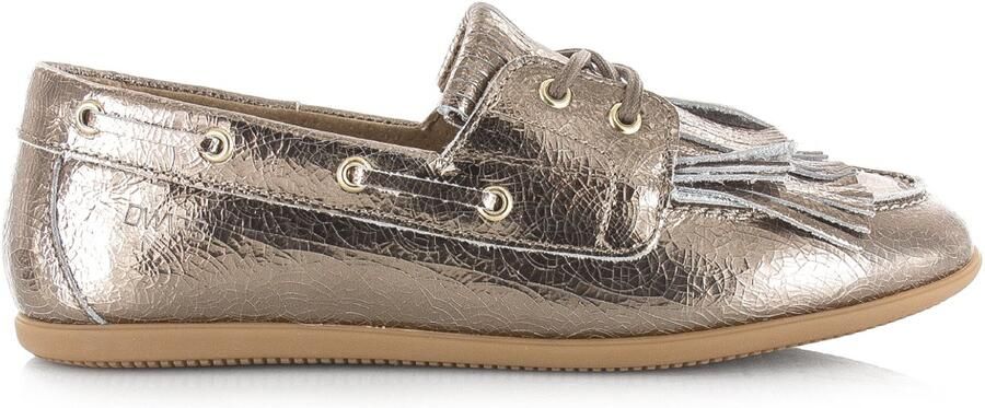 DWRS LABEL Latty fringes crackled stone Leer Dames