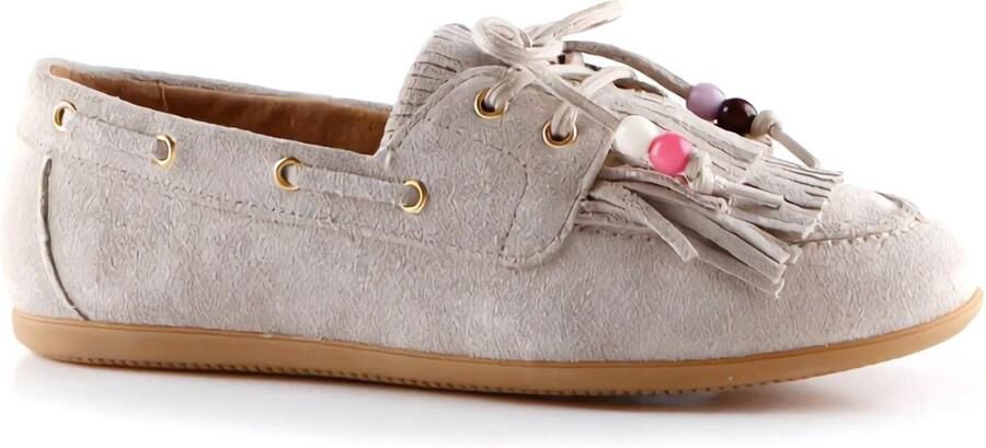 DWRS LABEL Latty fringes sand Suede Dames