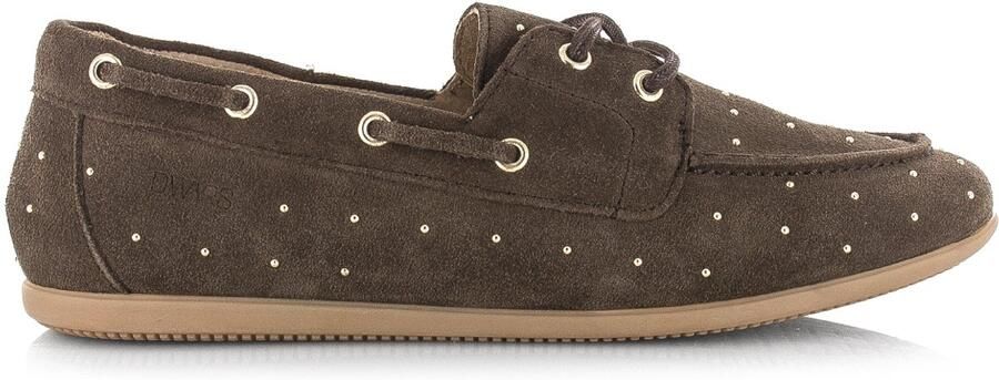 DWRS LABEL Latty small studs dark brown Suede Dames