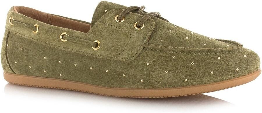 DWRS LABEL Latty small studs olive Suede Dames