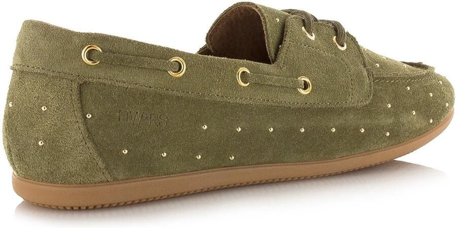 DWRS LABEL Latty small studs olive Suede Dames