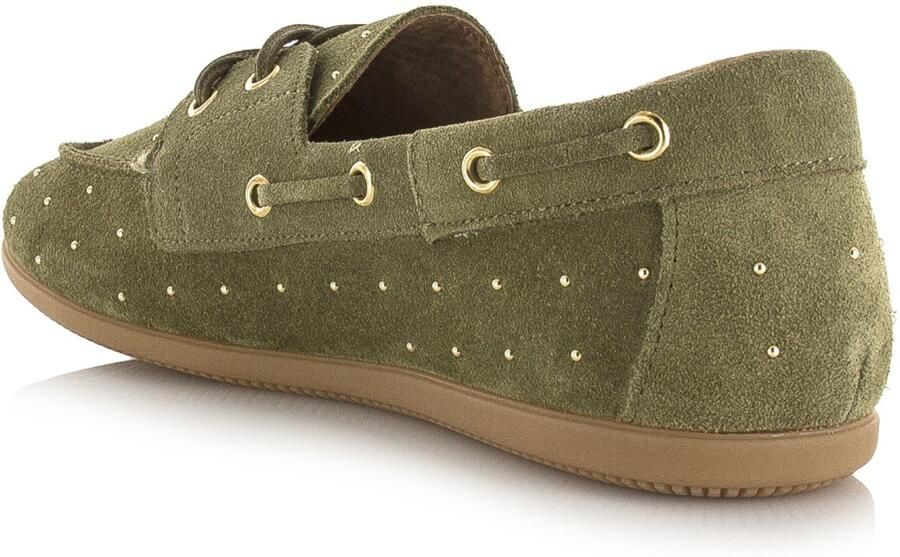 DWRS LABEL Latty small studs olive Suede Dames