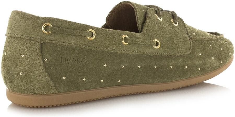 DWRS LABEL Latty small studs olive Suede Dames