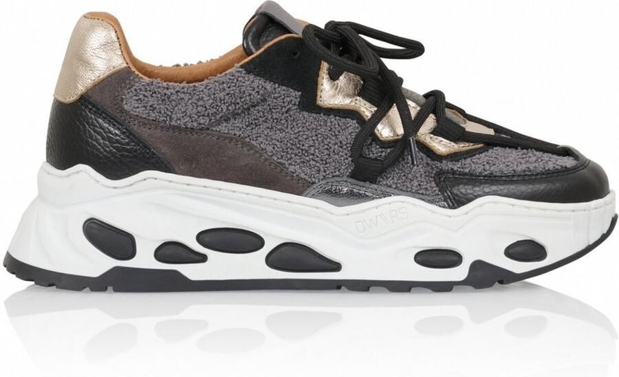 DWRS LABEL DWRS NEPTUNUS terry Black Grey Dames Sneaker J6748
