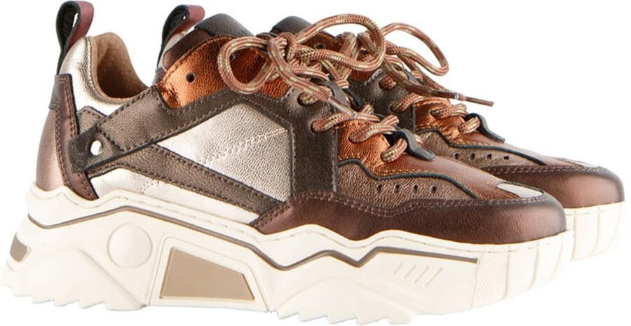 DWRS Pluto leren sneakers chunky donkerbruin - Foto 4