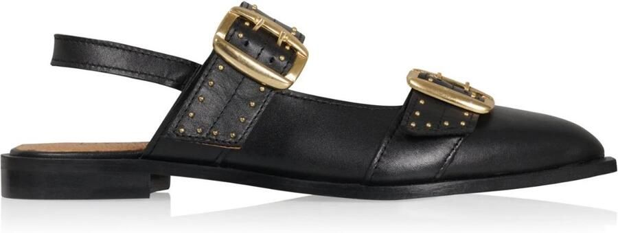 DWRS LABEL Port Isabel black slingbacks Leer Dames