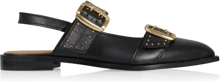 DWRS LABEL Port Isabel black slingbacks Leer Dames