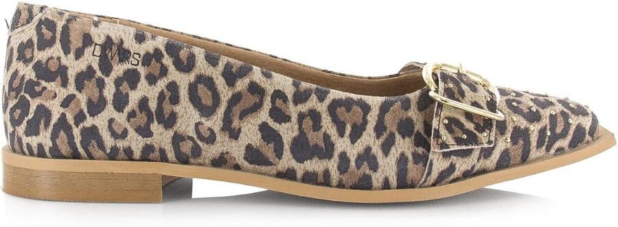 DWRS leren loafers met panterprint met siergesp beige zwart - Foto 4