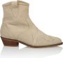 DWRS LABEL DWRS Lucca suede western enkellaars dames sand beige - Thumbnail 1