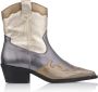 DWRS LABEL DWRS Metallic Westernboots enkellaars smoke antraciet - Thumbnail 1