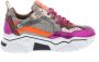 DWRS LABEL DWRS Pluto Steel Fuchsia Roze Leer Lage sneakers Dames - Thumbnail 2