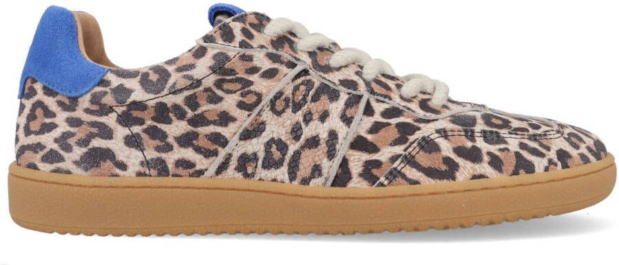 DWRS LABEL DWRS POONA Leopard Sand Kobalt Dames Sneaker B11456