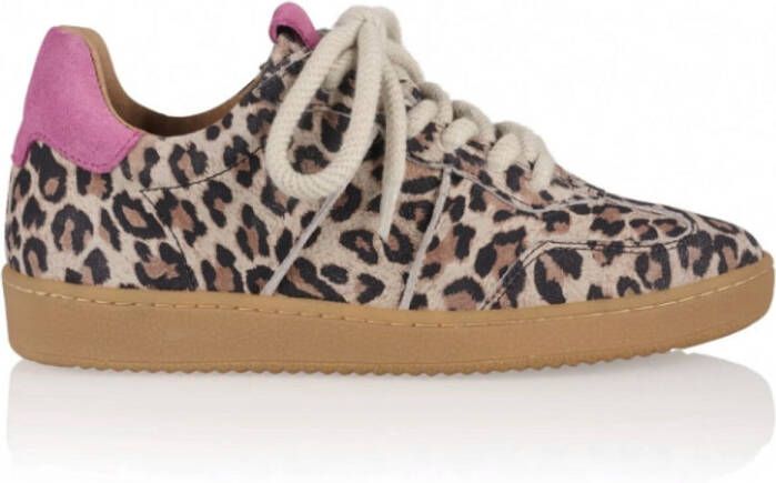 DWRS LABEL DWRS POONA Leopard Sand Pink Dames Sneaker B11456