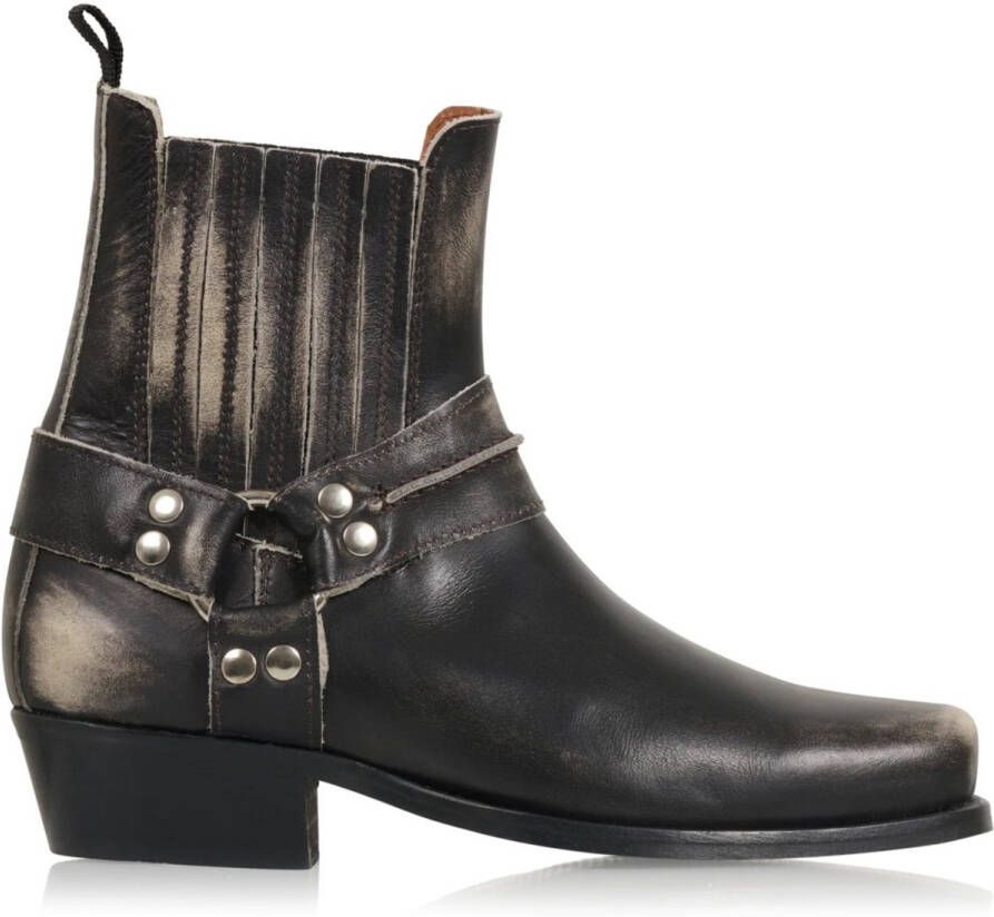 DWRS LABEL DWRS HOOK Lavado zwarte laarsjes Zwart Leer Western Dames