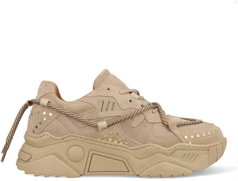 DWRS JUPITER studs chunky leren sneakers beige - Foto 2
