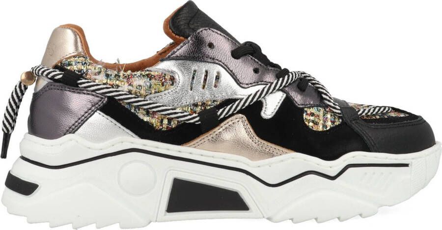 DWRS LABEL DWRS Jupiter tweed | black stone Zwart Leer Lage sneakers Dames