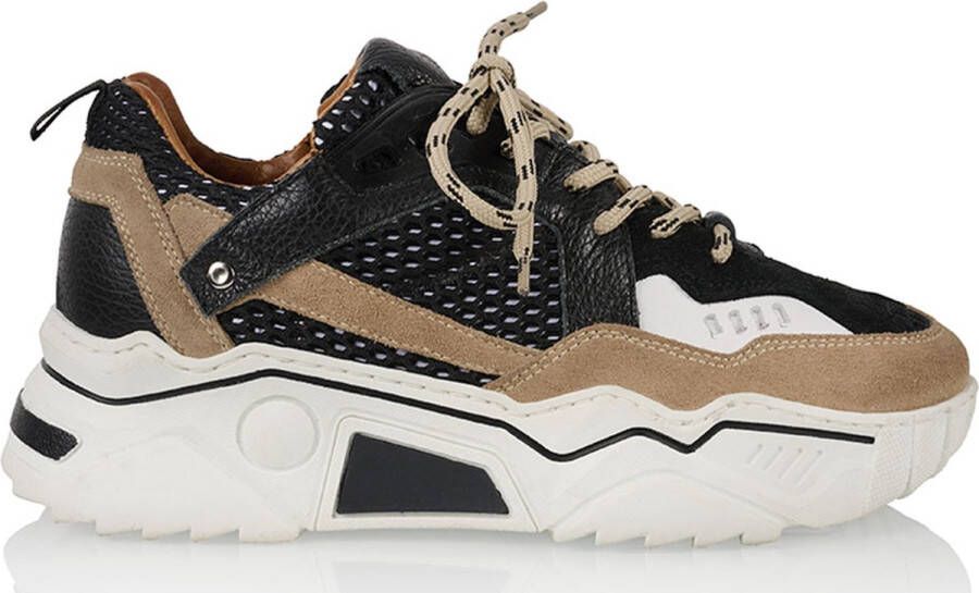 DWRS LABEL DWRS Pluto black beige Zwart Suede Lage sneakers Dames