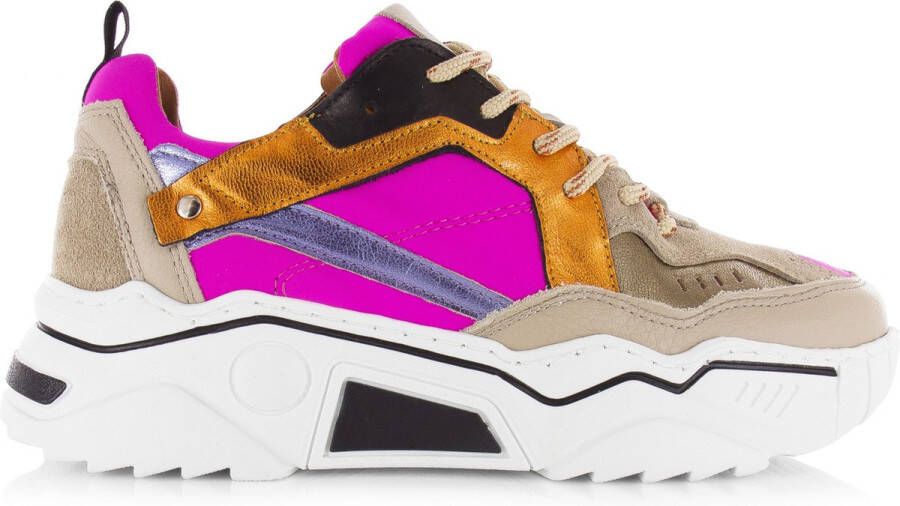 DWRS LABEL Pluto Beige Leer Lage sneakers Dames