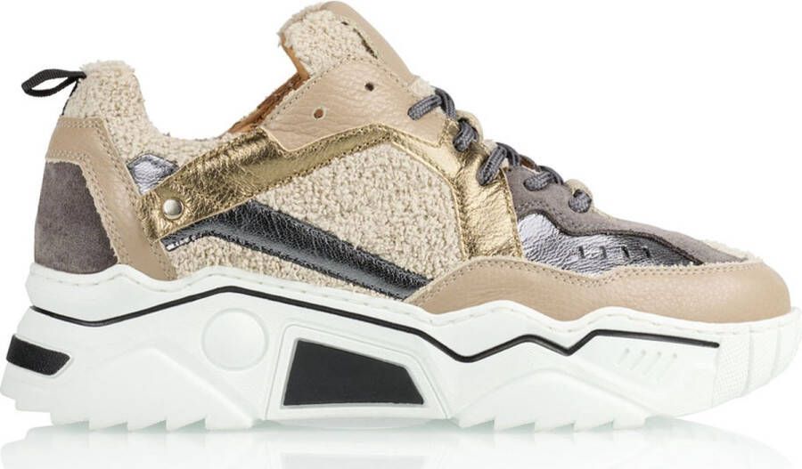 DWRS LABEL Pluto terry Beige Smoke Beige Leer Lage sneakers Dames