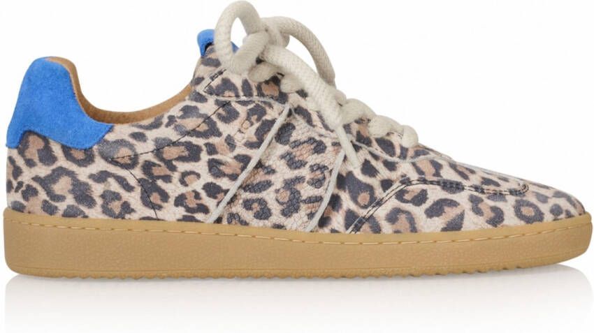 DWRS LABEL DWRS POONA Leopard Sand Kobalt Dames Sneaker B11456