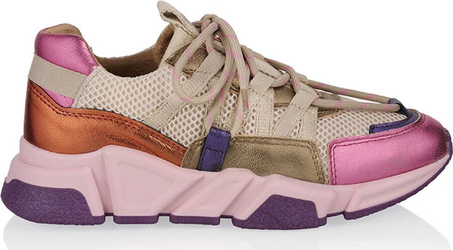 Dwrs LOS Angeles Sneakers | Beige Purple Beige Dames
