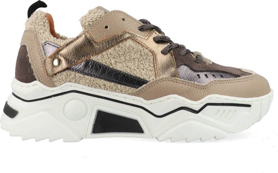 DWRS LABEL Pluto terry Beige Smoke Beige Leer Lage sneakers Dames