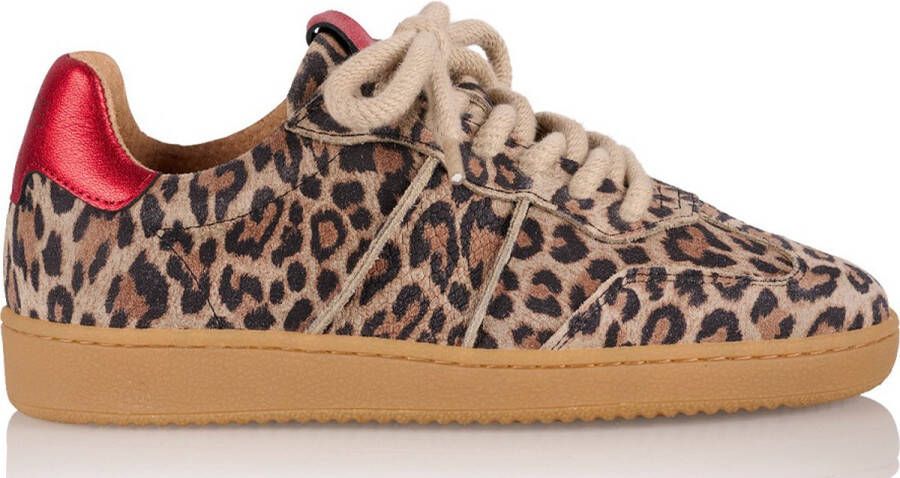 DWRS LABEL DWRS POONA damessneakers panterprint Beige Suede Lage sneakers Dames