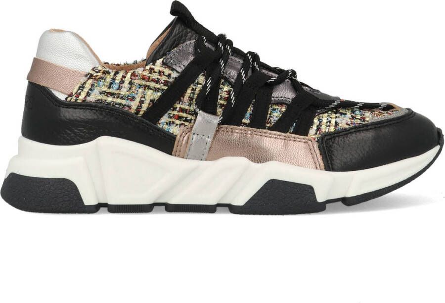 DWRS LABEL DWRS RUGBY tweed Black Stone Dames Sneaker J6523