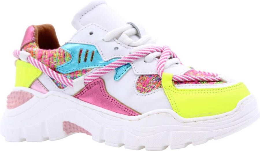DWRS Jupiter leren sneakers roze geel Leer Meerkleurig 35 - Foto 2