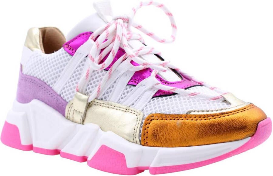 Dwrs Mesh Sneakers met Roze en Oranje Details Multicolor Dames