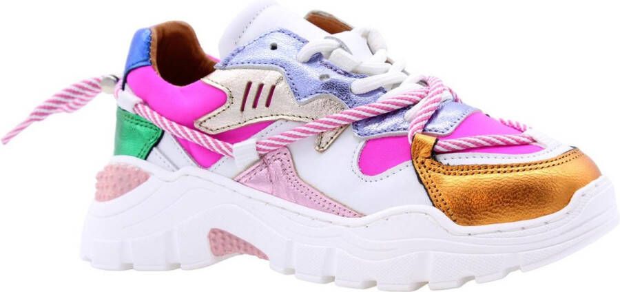 DWRS Jupiter leren sneakers wit multi Meisjes Leer Meerkleurig 32 - Foto 2