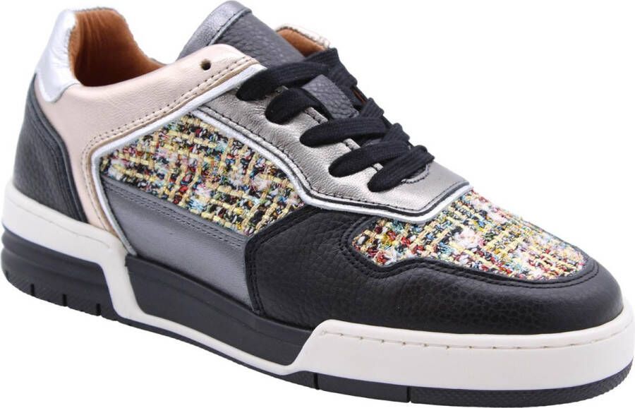 DWRS LABEL DWRS RUGBY tweed Black Stone Dames Sneaker J6523