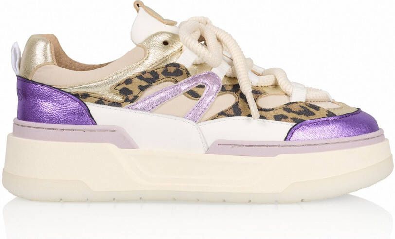 DWRS LABEL DWRS Walton Leopard sneakers sand Leer Dames - Foto 4